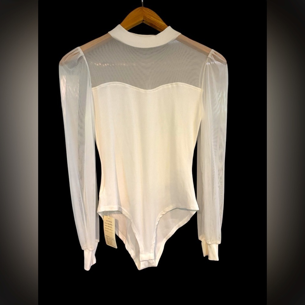 Bueno Ninos Ribbed Mesh Bodysuit NWT